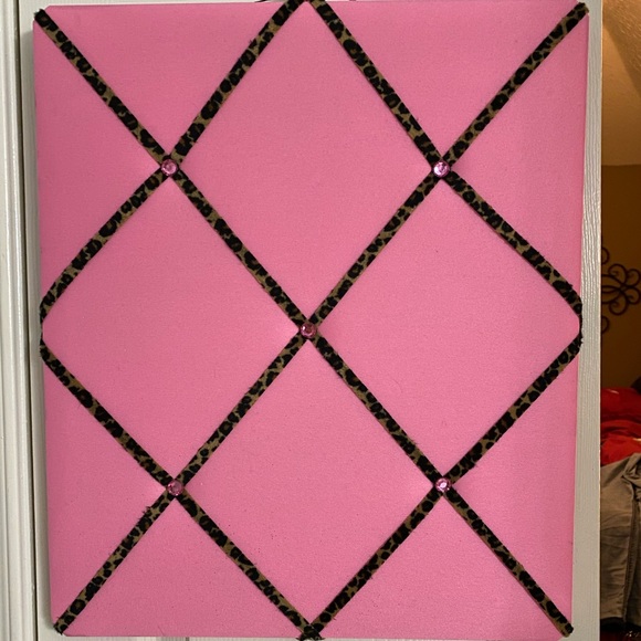 Leopard Fabric Memo and Photo Board - Picture 2 of 4